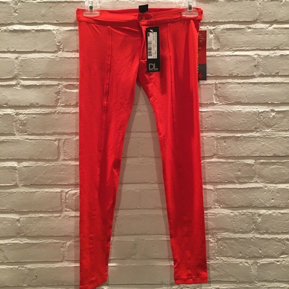 NWT David Lerner Hot Red Spandex Leggings Designer Pants - Org. $128 - Size XS